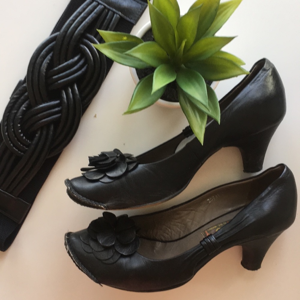 Boho Black Leather Shoes